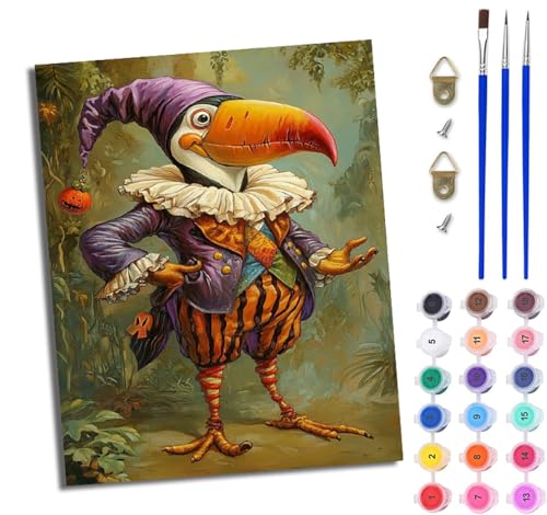 WJWWANG Malen Nach Zahlen Erwachsene Paint by Numbers Malen Nach Zahlen mit Pinseln und Acrylfarben Tukan im Clown-Stil Handgemalte Ölgemälde Leinwand für Home Décor Ohne Rahmen WJWWANG Malen Nach Zahlen Erwachsene Paint by Numbers Malen Nach Zahlen mit Pinseln und Acrylfarben Tukan im Clown-Stil Handgemalte Ölgemälde Leinwand für Home Décor Ohne Rahmen von WJWWANG