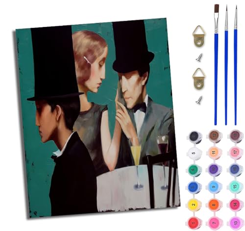 WJWWANG Malen Nach Zahlen ErwachseneAbstrakte Paar-Bar DIY Handgemalt Ölgemälde Kit für Anfänger und Erwachsene Mit 3-Pinseln und Acrylfarbe Ohne Rahmen 40X50CM WJWWANG Malen Nach Zahlen ErwachseneAbstrakte Paar-Bar DIY Handgemalt Ölgemälde Kit für Anfänger und Erwachsene Mit 3-Pinseln und Acrylfarbe Ohne Rahmen 40X50CM von WJWWANG