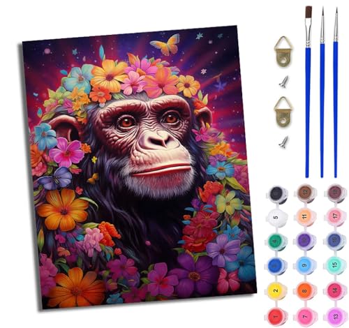WJWWANG Malen Nach Zahlen ErwachseneBlumen Schmetterling Gorilla DIY Handgemalt Ölgemälde Kit für Anfänger und Erwachsene Mit 3-Pinseln und Acrylfarbe Ohne Rahmen 40X50CM WJWWANG Malen Nach Zahlen ErwachseneBlumen Schmetterling Gorilla DIY Handgemalt Ölgemälde Kit für Anfänger und Erwachsene Mit 3-Pinseln und Acrylfarbe Ohne Rahmen 40X50CM von WJWWANG