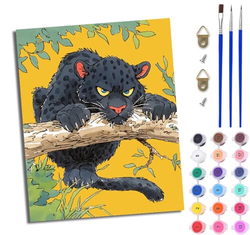 WJWWANG Malen Nach Zahlen ErwachseneDer Blick des schwarzen Panthers DIY Handgemalt Ölgemälde Kit für Anfänger und Erwachsene Mit 3-Pinseln und Acrylfarbe Ohne Rahmen 40X50CM WJWWANG Malen Nach Zahlen ErwachseneDer Blick des schwarzen Panthers DIY Handgemalt Ölgemälde Kit für Anfänger und Erwachsene Mit 3-Pinseln und Acrylfarbe Ohne Rahmen 40X50CM von WJWWANG