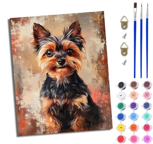 WJWWANG Malen Nach Zahlen ErwachseneEntzückender Yorkshire Terrier DIY Handgemalt Ölgemälde Kit für Anfänger und Erwachsene Mit 3-Pinseln und Acrylfarbe Ohne Rahmen 40X50CM WJWWANG Malen Nach Zahlen ErwachseneEntzückender Yorkshire Terrier DIY Handgemalt Ölgemälde Kit für Anfänger und Erwachsene Mit 3-Pinseln und Acrylfarbe Ohne Rahmen 40X50CM von WJWWANG