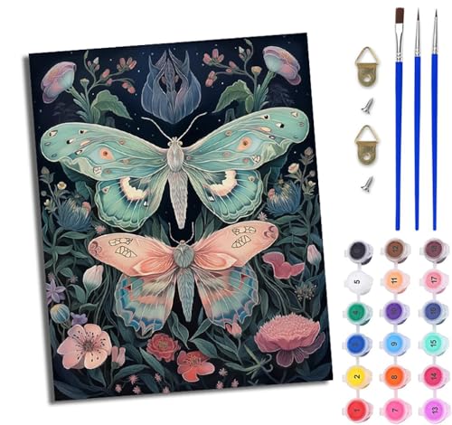WJWWANG Malen Nach Zahlen ErwachseneFantasie Schmetterling Blumen DIY Handgemalt Ölgemälde Kit für Anfänger und Erwachsene Mit 3-Pinseln und Acrylfarbe Ohne Rahmen 40X50CM WJWWANG Malen Nach Zahlen ErwachseneFantasie Schmetterling Blumen DIY Handgemalt Ölgemälde Kit für Anfänger und Erwachsene Mit 3-Pinseln und Acrylfarbe Ohne Rahmen 40X50CM von WJWWANG