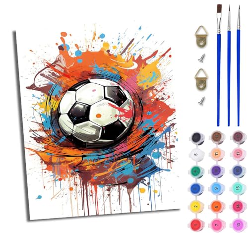 WJWWANG Malen Nach Zahlen ErwachseneFarbspritzer Fußball DIY Handgemalt Ölgemälde Kit für Anfänger und Erwachsene Mit 3-Pinseln und Acrylfarbe Ohne Rahmen 40X50CM WJWWANG Malen Nach Zahlen ErwachseneFarbspritzer Fußball DIY Handgemalt Ölgemälde Kit für Anfänger und Erwachsene Mit 3-Pinseln und Acrylfarbe Ohne Rahmen 40X50CM von WJWWANG