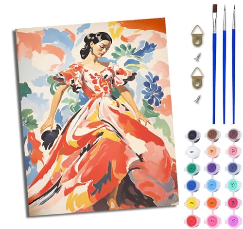 WJWWANG Malen Nach Zahlen ErwachseneFlamenco tanzende Schönheit DIY Handgemalt Ölgemälde Kit für Anfänger und Erwachsene Mit 3-Pinseln und Acrylfarbe Ohne Rahmen 40X50CM WJWWANG Malen Nach Zahlen ErwachseneFlamenco tanzende Schönheit DIY Handgemalt Ölgemälde Kit für Anfänger und Erwachsene Mit 3-Pinseln und Acrylfarbe Ohne Rahmen 40X50CM von WJWWANG