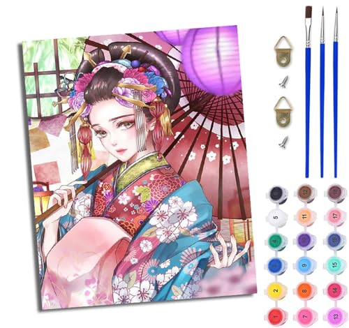 WJWWANG Malen Nach Zahlen ErwachseneJapanisches Oiran-Mädchen DIY Handgemalt Ölgemälde Kit für Anfänger und Erwachsene Mit 3-Pinseln und Acrylfarbe Ohne Rahmen 40X50CM WJWWANG Malen Nach Zahlen ErwachseneJapanisches Oiran-Mädchen DIY Handgemalt Ölgemälde Kit für Anfänger und Erwachsene Mit 3-Pinseln und Acrylfarbe Ohne Rahmen 40X50CM von WJWWANG