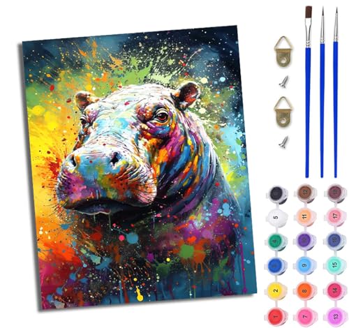 WJWWANG Malen Nach Zahlen ErwachseneRhino im Tintenstrahl-Stil DIY Handgemalt Ölgemälde Kit für Anfänger und Erwachsene Mit 3-Pinseln und Acrylfarbe Ohne Rahmen 40X50CM WJWWANG Malen Nach Zahlen ErwachseneRhino im Tintenstrahl-Stil DIY Handgemalt Ölgemälde Kit für Anfänger und Erwachsene Mit 3-Pinseln und Acrylfarbe Ohne Rahmen 40X50CM von WJWWANG