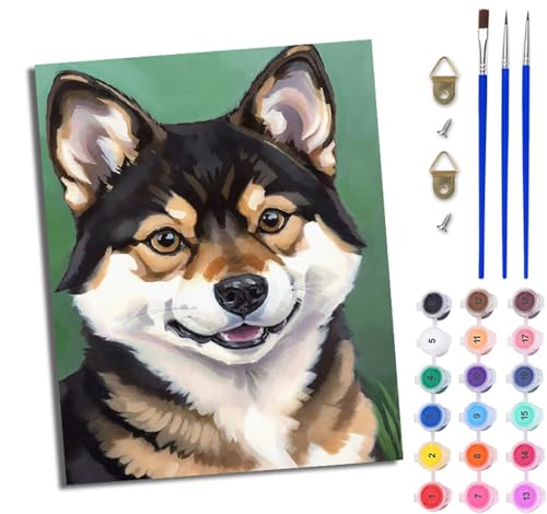WJWWANG Malen Nach Zahlen ErwachseneSüßer japanischer Shiba Inu DIY Handgemalt Ölgemälde Kit für Anfänger und Erwachsene Mit 3-Pinseln und Acrylfarbe Ohne Rahmen 40X50CM WJWWANG Malen Nach Zahlen ErwachseneSüßer japanischer Shiba Inu DIY Handgemalt Ölgemälde Kit für Anfänger und Erwachsene Mit 3-Pinseln und Acrylfarbe Ohne Rahmen 40X50CM von WJWWANG