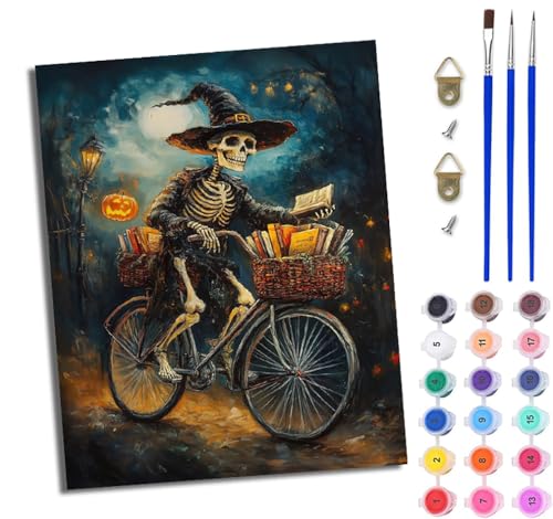 WJWWANG Malen Nach Zahlen ErwachseneTag der Toten Skelettrahmen DIY Handgemalt Ölgemälde Kit für Anfänger und Erwachsene Mit 3-Pinseln und Acrylfarbe Ohne Rahmen 40X50CM WJWWANG Malen Nach Zahlen ErwachseneTag der Toten Skelettrahmen DIY Handgemalt Ölgemälde Kit für Anfänger und Erwachsene Mit 3-Pinseln und Acrylfarbe Ohne Rahmen 40X50CM von WJWWANG