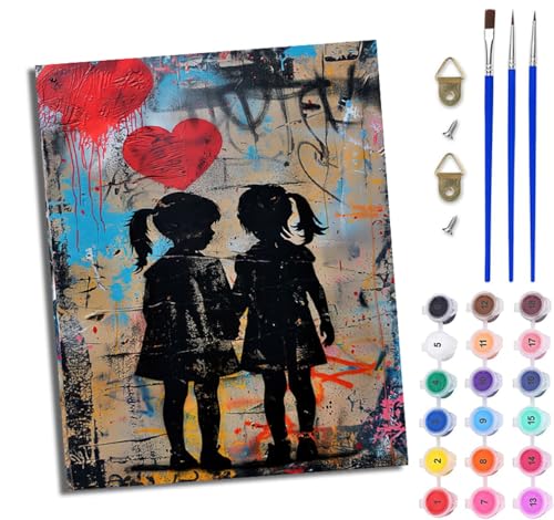 WJWWANG Malen nach Zahlen DIY Handgemalt Ölgemälde Set für Anfänger und Jugendliche Kunst Graffiti Mädchen Pinsel und Acrylfarbe 40x50 cm ideal als Geschenk oder zur Heimdekoration WJWWANG Malen nach Zahlen DIY Handgemalt Ölgemälde Set für Anfänger und Jugendliche Kunst Graffiti Mädchen Pinsel und Acrylfarbe 40x50 cm ideal als Geschenk oder zur Heimdekoration von WJWWANG