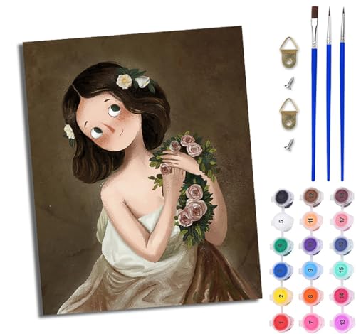 WJWWANG Malen nach Zahlen DIY Handgemalt Ölgemälde Set für Anfänger und Jugendliche Schöner Blumenstrauß Mädchen Pinsel und Acrylfarbe 40x50 cm ideal als Geschenk oder zur Heimdekoration WJWWANG Malen nach Zahlen DIY Handgemalt Ölgemälde Set für Anfänger und Jugendliche Schöner Blumenstrauß Mädchen Pinsel und Acrylfarbe 40x50 cm ideal als Geschenk oder zur Heimdekoration von WJWWANG