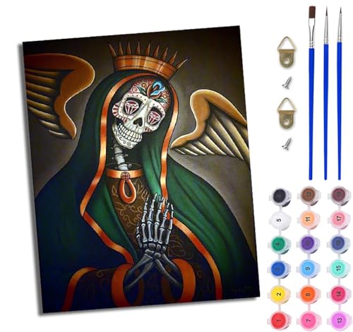 WJWWANG Malen nach Zahlen DIY Handgemalt Ölgemälde Set für Anfänger und Jugendliche Tag der Toten Krone Totenkopf Pinsel und Acrylfarbe 40x50 cm ideal als Geschenk oder zur Heimdekoration WJWWANG Malen nach Zahlen DIY Handgemalt Ölgemälde Set für Anfänger und Jugendliche Tag der Toten Krone Totenkopf Pinsel und Acrylfarbe 40x50 cm ideal als Geschenk oder zur Heimdekoration von WJWWANG