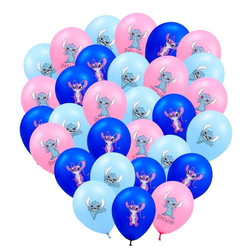 30 Stück Kindergeburtstag deko stitch Ballon luftballon geburtstag | geburtstagsdeko jungen, Happy Birthday Dekoration stitch Luftballons deko von WJYAGU