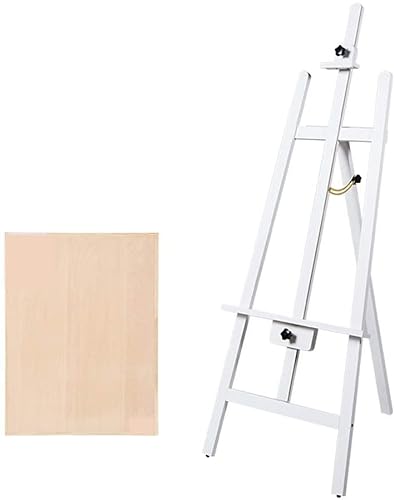 Zeichentisch, Holzstaffelei, Buche, tragbare verstellbare Atelierstaffelei, Outdoor-Leinwandstaffelei, Band 4K Artboard (weiß) (weiß) von WJYLM