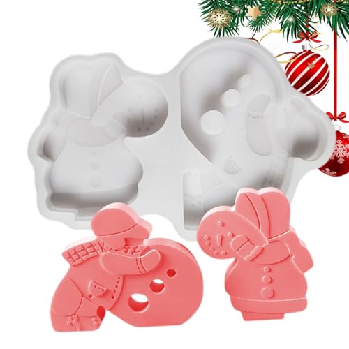 WJnflQN Weihnachtsformen aus Silikon, Weihnachtsformen aus Silikon, festliche Gipsformform, Zementbetonformen zum Formen von Harz, Epoxidharz-Form für Weihnachtsschneemann von WJnflQN