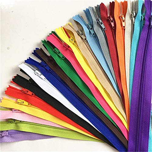 WKXFJJWZC 40 Stück Mix 60 cm (23,6 Zoll) Nylon Coil Reißverschlüsse Schneider Kanal Handwerk Handwerk Handwerk & FGDQRS (20 Farben) von WKXFJJWZC