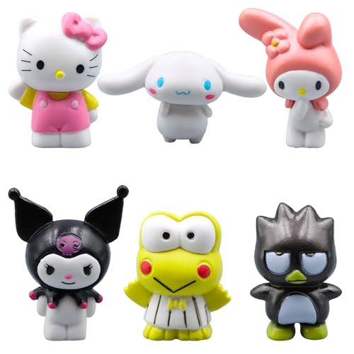 Kuromi Minifiguren, 6 Stück Kuromi Figures set Tortendeko, Kuchendekoration Kitty Figur Model Tortendeko, Kitty Figuren Sanrio Figuren für Kindergeburtstag Party Dekoration von WKxinxuan