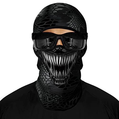 3D-Skimaske, Motorrad, Vollgesichtsmaske, Outdoor, taktische Kapuze, Kopfbedeckung, Maske, Geister, Totenkopf-Maske, für Herren und Damen, für Halloween (Stil D) von WLHHBO