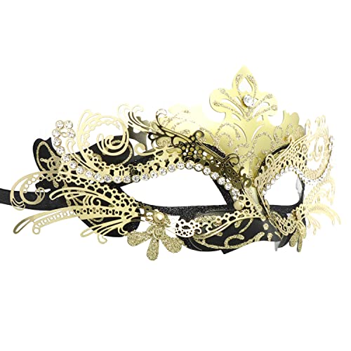 Mardi Gras Maske für Maskenball, Hochzeit, Halloween, Weihnachten, Party (Schwarz + Gold) von WLHHBO