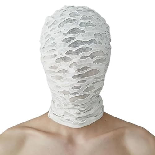 Vollgesichtsmaske Halloween Cosplay Kostüm Maskerade Party Kapuze für Erwachsene Weiß von WLHHBO