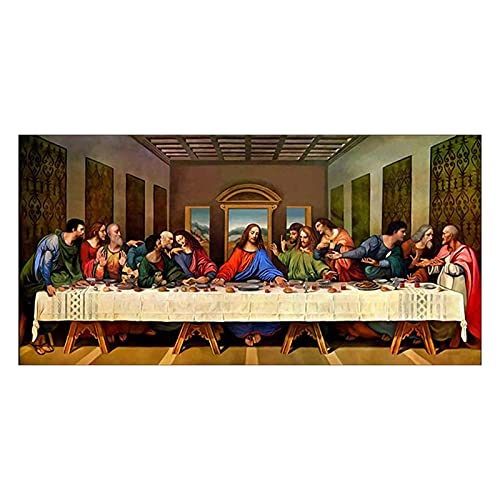 5D Diamond Painting Set Zubehör, Diamond Art Painting Kits für Erwachsene und Kinder, Kunsthandwerk Kreuzstichmalerei DIY Mosaikherstellung für Zuhause, Wanddekoration (The Last Supper) von WLICCHS