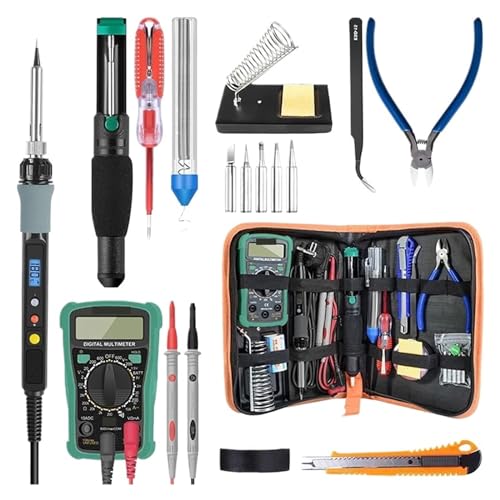 WLLKIY 60W Digital 100-480 ℃ Temperatur Einstellbar Lötkolben Kit Elektrische Multimeter Entlötpumpe Professionelle Schweißen DIY Se Sicher Und Stabil von WLLKIY