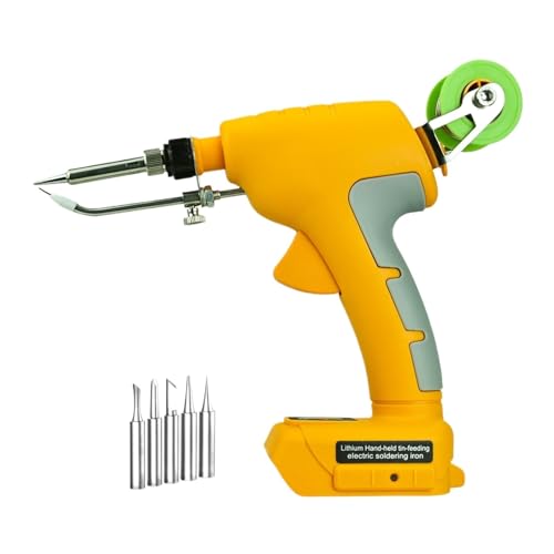 WLLKIY 75W Akku-Lötkolben-Set, Elektrische Lötpistole, Schnelle Schweißwerkzeuge for 18-20V Li-Ionen-Akku Sicher Und Stabil(Yellow) von WLLKIY