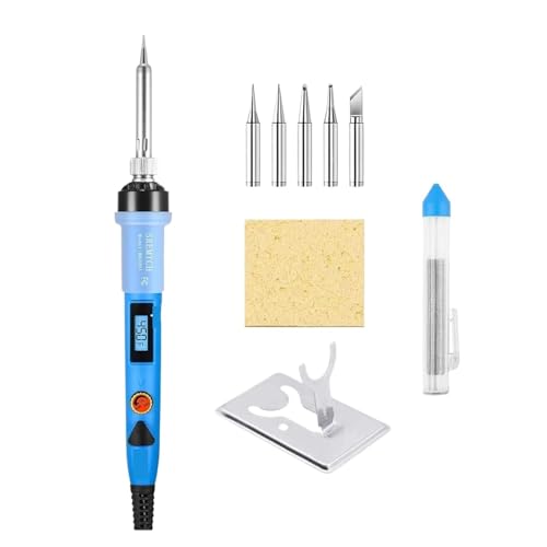 WLLKIY 80W Digitales Lötkolben-Set Elektrischer Lötkolben Mit EIN-/Ausschalter Messer Entlötpumpe Lötkolben-Werkzeuge Sicher Und Stabil(S6-3 Set) von WLLKIY