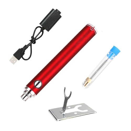 WLLKIY 8W 5V Batterie Lötkolben Kit Temperaturregelung Outdoor Ferro De Solda Tragbares Ladekabelloses Elektrisches Lötkolbenset Sicher Und Stabil(Red) von WLLKIY