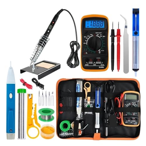 WLLKIY Schwarz Temperatur Elektrische Lötkolben Kit 80W Lötkolben Kit Mit Multimeter Schweißen Tool Kit Sicher Und Stabil von WLLKIY