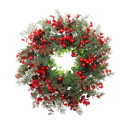 Festlicher Kranz, tragbarer Weihnachtskranz, stilvolle Weihnachtskranz, grüne Blätter mit Beeren, Festival-Ornament für Zuhause, Hochzeitsbedarf, Dekoration von WLNEXT