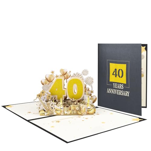 WLNEXT Grußkarte, elegante 3D-Popup-Jubiläumskarte, schöne Popup-Zahlengrußkarte, elegante 3D-Jubiläumskarte für Paare von WLNEXT