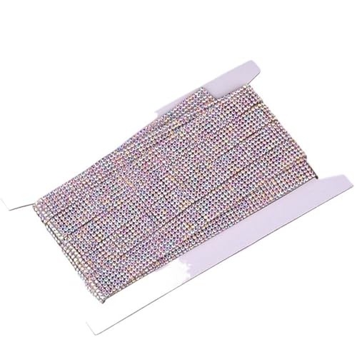 Diamantbänder, 4,5 m, Kristallglasverzierung, Kristalle, Stoffband, Diamant-Strassband für DIY-Handwerk (Farbe: Crystal AB, Größe: 15 mm) von WLTYSM