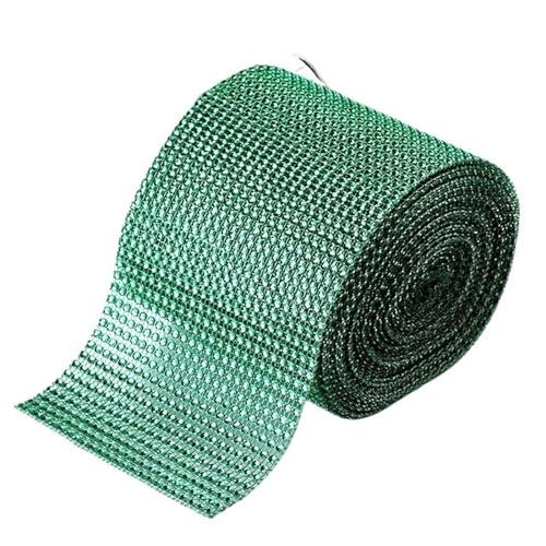 Diamantbänder 9,1 m Strassband Diamant-Mesh-Band Strass-Mesh-Band Wrap 24 Reihen für Hochzeitstorte Vase Dekor Partyzubehör (Farbe: Grün, Größe: 9,1 m) von WLTYSM