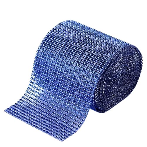 Diamantbänder 9,1 m Strassband Diamant-Mesh-Band Strass-Mesh-Band Wrap 24 Reihen für Hochzeitstorte Vase Dekor Partyzubehör (Farbe: Himmelblau, Größe: 9,1 m) von WLTYSM