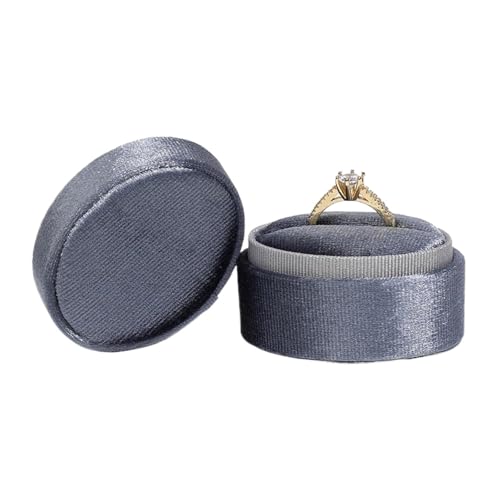 Ringschachtel Flanell-Schmuckschatulle, ovale Ringbox, einfache und exquisite Samt-Schmuckschatulle, Doppelring-Box for Hochzeit, Geschenkverpackung, Verpackung Ring Geschenkbcox(Blue-single ring box) von WLTYSM