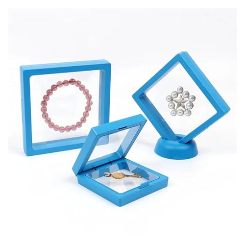 WLTYSM Pe-Folie AufhäNgebox PE Film Box Transparent Suspension Box Elastische Display Regal Kunststoff Schmuck Box 5 Teile/los FüR Schmuck Mehrzweck-Ring Und Armband-Verpackung(Blue 5PCS,M 9x9cm) von WLTYSM