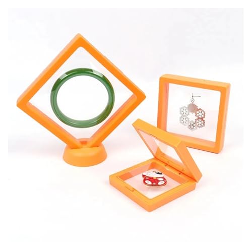 WLTYSM Pe-Folie AufhäNgebox PE Film Box Transparent Suspension Box Elastische Display Regal Kunststoff Schmuck Box 5 Teile/los FüR Schmuck Mehrzweck-Ring Und Armband-Verpackung(Orange 5PCS,L 11x11cm) von WLTYSM