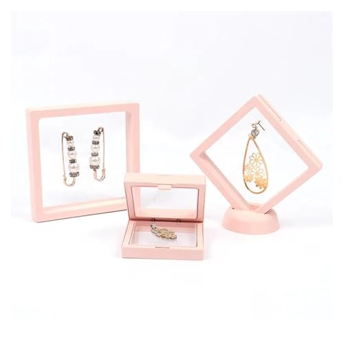 WLTYSM Pe-Folie AufhäNgebox PE Film Box Transparent Suspension Box Elastische Display Regal Kunststoff Schmuck Box 5 Teile/los FüR Schmuck Mehrzweck-Ring Und Armband-Verpackung(Pink 5PCS,L 11x11cm) von WLTYSM