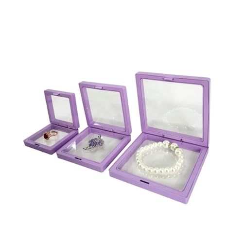 WLTYSM Pe-Folie AufhäNgebox PE Film Box Transparent Suspension Box Elastische Display Regal Kunststoff Schmuck Box 5 Teile/los FüR Schmuck Mehrzweck-Ring Und Armband-Verpackung(Purple 5PCS,L 11x11cm) von WLTYSM