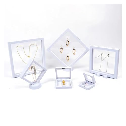 WLTYSM Pe-Folie AufhäNgebox PE Film Box Transparent Suspension Box Elastische Display Regal Kunststoff Schmuck Box 5 Teile/los FüR Schmuck Mehrzweck-Ring Und Armband-Verpackung(White 5PCS,L 11x11cm) von WLTYSM