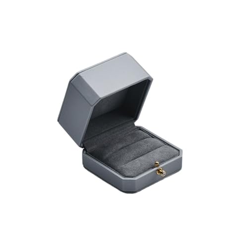 WLTYSM Ringschachtel Hochwertige Doppelring-Paarbox aus Leder for Hochzeitszeremonie, Verlobung, Anhänger, Ohrringe, Halskette, Schmuck, Geschenkbox Ring Geschenkbcox(H07502) von WLTYSM