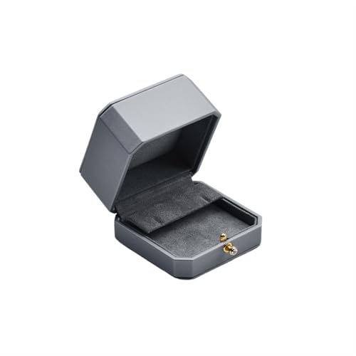 WLTYSM Ringschachtel Hochwertige Doppelring-Paarbox aus Leder for Hochzeitszeremonie, Verlobung, Anhänger, Ohrringe, Halskette, Schmuck, Geschenkbox Ring Geschenkbcox(H07504) von WLTYSM