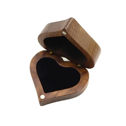 WLTYSM Ringschachtel Schmuckschatulle, Holz-Aufbewahrungsbox mit Schmuck for Sammeln, weicher Innenhalter, Einzel-/Doppelschlitz-Schmuck-Organizer im Vintage-Stil Ring Geschenkbcox(11JJ108899-BK) von WLTYSM