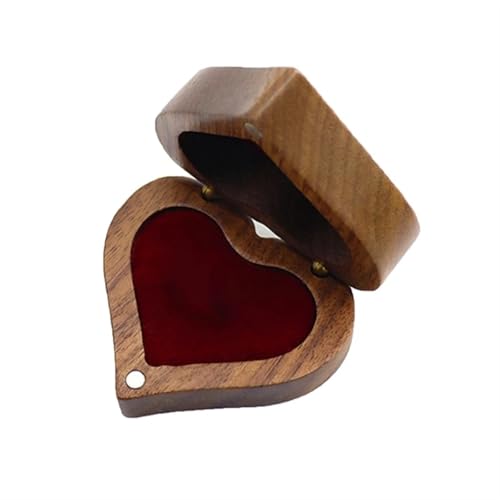 WLTYSM Ringschachtel Schmuckschatulle, Holz-Aufbewahrungsbox mit Schmuck for Sammeln, weicher Innenhalter, Einzel-/Doppelschlitz-Schmuck-Organizer im Vintage-Stil Ring Geschenkbcox(11JJ108899-WR) von WLTYSM