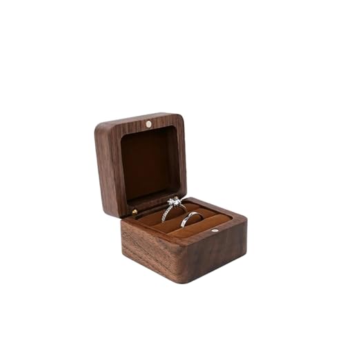 WLTYSM Ringschachtel Schmuckschatulle, Holz-Aufbewahrungsbox mit Schmuck for Sammeln, weicher Innenhalter, Einzel-/Doppelschlitz-Schmuck-Organizer im Vintage-Stil Ring Geschenkbcox(8YY804336-6) von WLTYSM