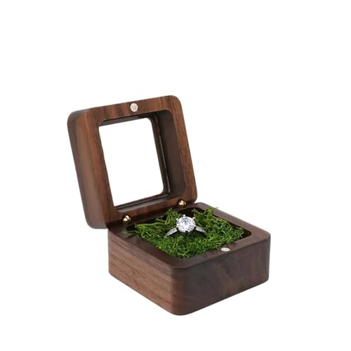 WLTYSM Ringschachtel Schmuckschatulle, Holz-Aufbewahrungsbox mit Schmuck for Sammeln, weicher Innenhalter, Einzel-/Doppelschlitz-Schmuck-Organizer im Vintage-Stil Ring Geschenkbcox(8YY804337-7) von WLTYSM