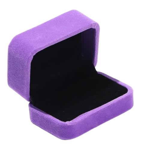 WLTYSM Ringschachtel Verlobung, langlebig, for Hochzeit, quadratisch, Samt, Schmuckschatulle, Aufbewahrungsbox, Präsentationsbox, Paar, Doppel-Ring-Box Ring Geschenkbcox(Purple) von WLTYSM