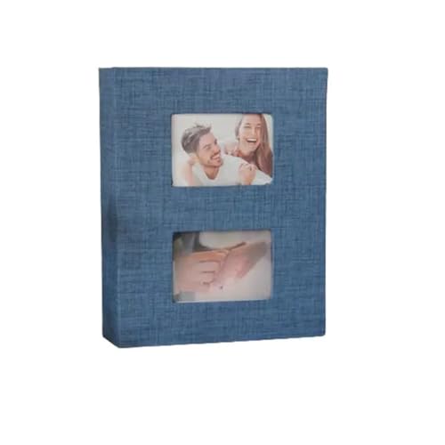 WLTYSM Scrapbook Fotoalbum 200 Stück Leineneinband Fotoalbum Interleaf Typ 6-Zoll-Bildalben Buch DIY Beschreibbares großes Sammelalbumalbum Fotoalbum(Blue) von WLTYSM