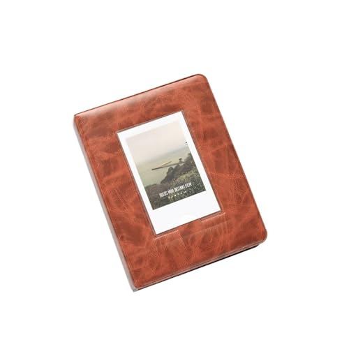 WLTYSM Scrapbook Fotoalbum 3 Zoll 64 Tasche Fotoalbum Mini Instant Album Fotoalbum Bild Fall Lagerung Fotoalbum(Brown-60 Pockets) von WLTYSM