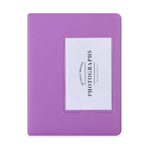 WLTYSM Scrapbook Fotoalbum 64 Taschen 3 Zoll Mini Film Fotoalbum Buch Kamera Film Karte Halter Fotoalbum(Purple) von WLTYSM